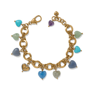 One Heart Multi Heart Bead Link Bracelet