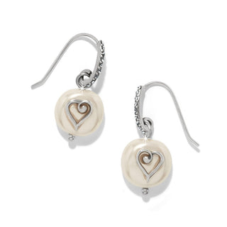 Brighton Women's Earrings One Heart Pearl French Wire Earrings