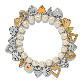 Brighton Women's Bracelets One Heart Pearl Stretch Bracelet