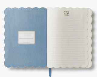 Open White and Blue Rifle paper Notebook