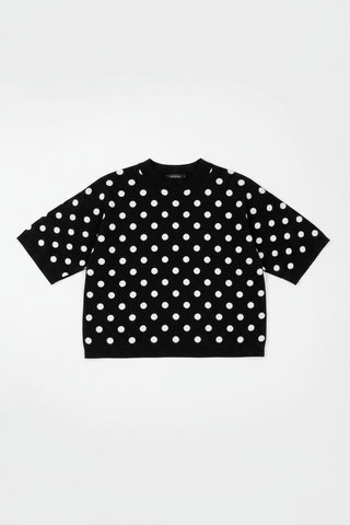 Oversized Polka Dot Sweater Top