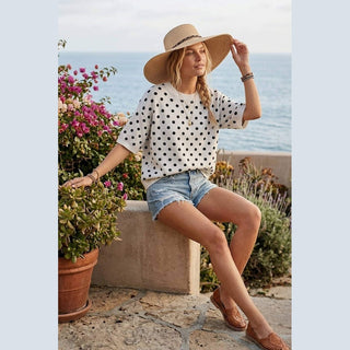 Oversized Polka Dot Sweater Top
