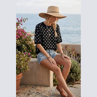 Oversized Polka Dot Sweater Top