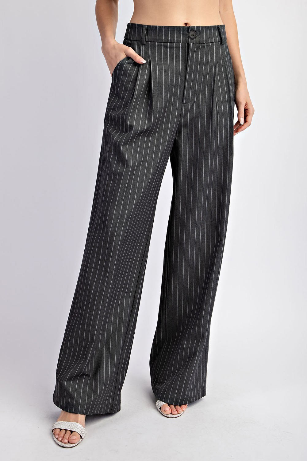 Pinstripe Straight Pants