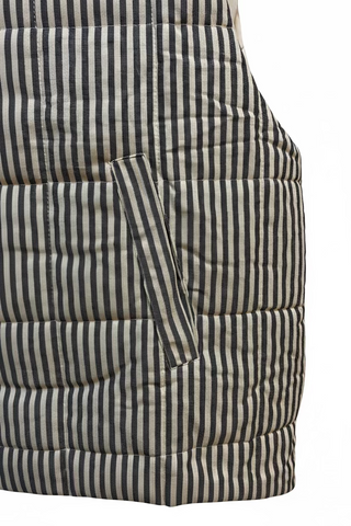 Hem & Thread padded striped vest in black and cream with side pocket