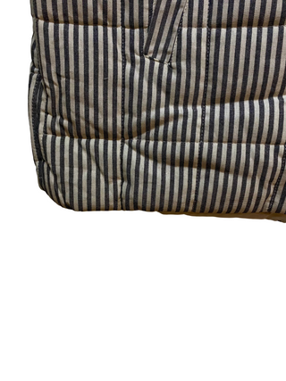 Hem & Thread padded striped vest in black and white vertical stripes