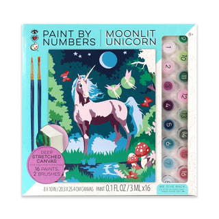 Bright Stripes Arts & Crafts Moonlit Unicorn Paint by Number
