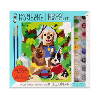 Bright Stripes Arts & Crafts Dogs' Day Out Paint by Number