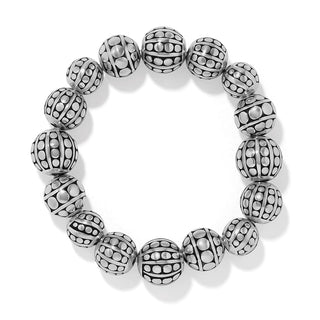Brighton Pebble Dot Bola Stretch Bracelet featuring engraved silver beads with dot pattern