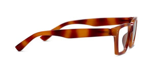 Side view of Peepers Curtsy reading glasses showing glossy blonde tortoise temple arm
