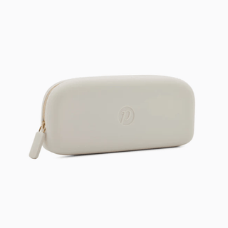 off-white matte silicone zippered pouch with minimalist gold zipper detail