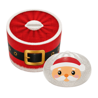 Petite Santa Claus squishy dumpling toy with red felt Christmas box packaging
