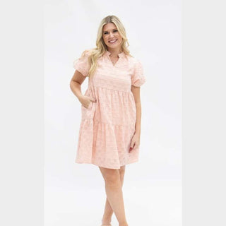 Southern Grace Wholesale Women’s Dresses Pink Checkered Dress
