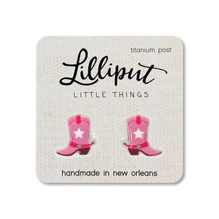 Lilliput Little Things Women's Earrings Pink Cowgirl Boot Earrings