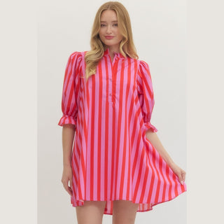 Entro Women’s Dresses Pink Stripe Dress