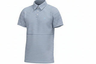 Blue and white striped polo shirt 