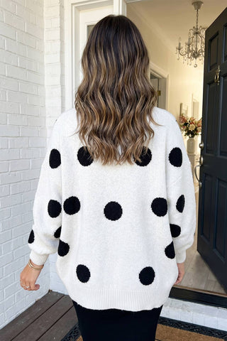 Polka Dot Button Front Cardigan