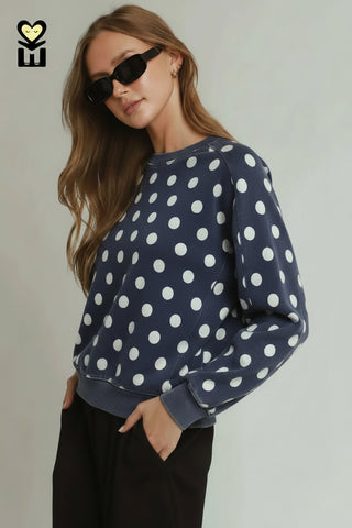 Polka Dot Printed Pullover
