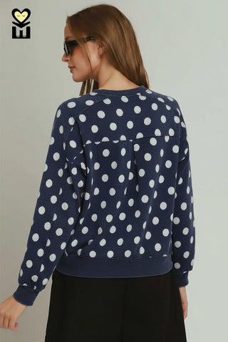 Polka Dot Printed Pullover