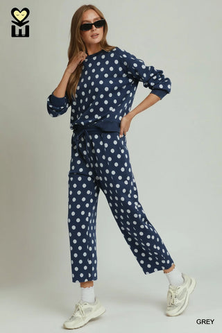 Polka Dot Printed Pullover