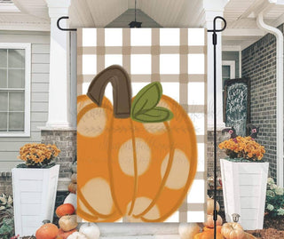 Polka Dot Pumpkin Garden Flag