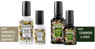 Poo-Pourri Trap-A-Crap before-you-go toilet spray in two sizes with cedarwood citrus scent