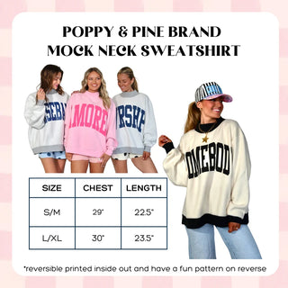 Poppy & Pine Reversible Mock Nock Sweatshirt
