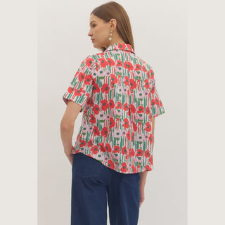 Entro Women's Tops Pretty Poppies Top