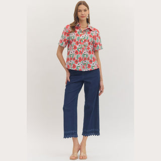 Entro Women's Tops Pretty Poppies Top