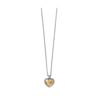 Brighton Necklaces Pretty Tough Bold Two Tone Heart Petite Necklace