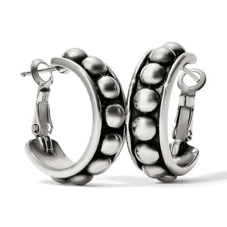 Brighton Women's Earrings Pretty Tough Stud Medium Leverback Hoop Earrings