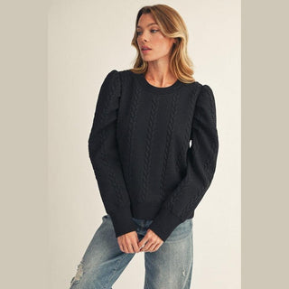 Jodifli Women's Tops Puff Shoulder Textured Top