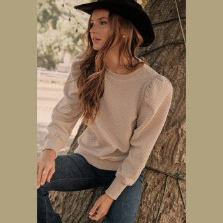 Jodifli Women's Tops Puff Shoulder Top