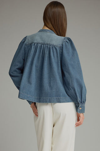 Puff Sleeve Denim Jacket