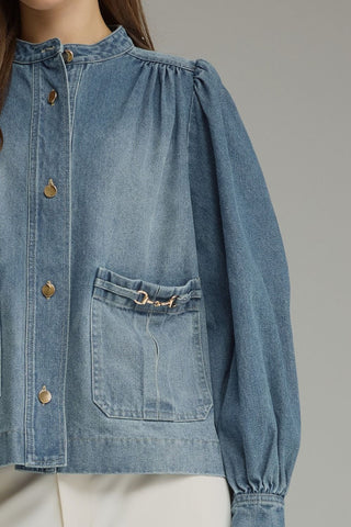 Puff Sleeve Denim Jacket