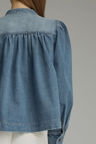 Puff Sleeve Denim Jacket