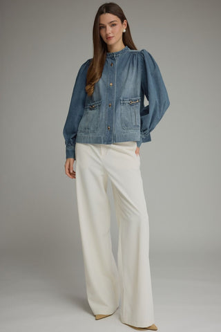 Puff Sleeve Denim Jacket