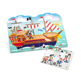 Melissa & Doug Pirate Puffy Sticker Play Set with reusable stickers on glossy pirate ship scene