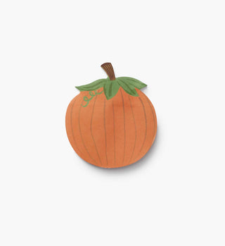 Rifle Paper Co. pumpkin-shaped sticky notes with green leaves and brown stem illustration