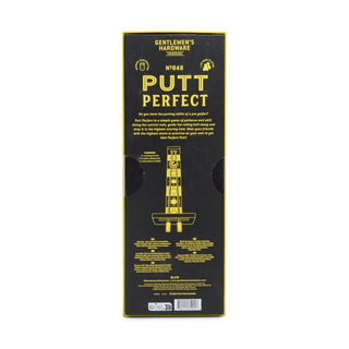 Back of Gentlemen's Hardware Putt Perfect golf putting skill game box, No. 848