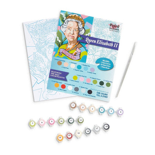 Paint the Town by Numbers Arts & Crafts Queen Elizabeth II Paint by Number Kit 8”x10”