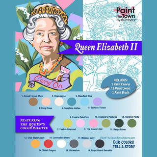 Paint the Town by Numbers Arts & Crafts Queen Elizabeth II Paint by Number Kit 8”x10”