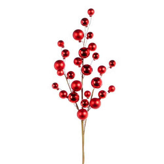 Raz Imports Christmas Picks Red Ball Ornament Spray