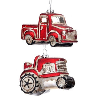 Regency Christmas Ornament Red Farm Vehicle Ornament