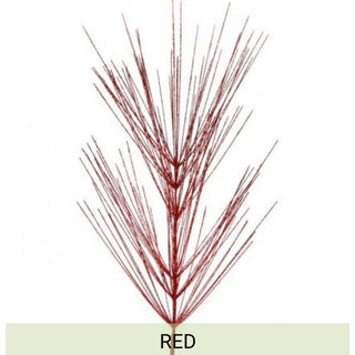 Regency Red Berry Pine Spray with synthetic needle-like branches and glitter texture