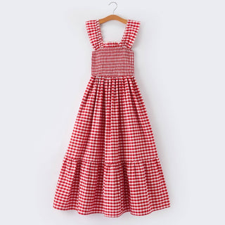 Rylee Faith Designs Red Plaid Sleeveless Mommy & Me Dress