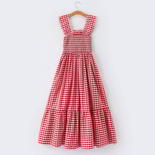 Rylee Faith Designs Red Plaid Sleeveless Mommy & Me Dress