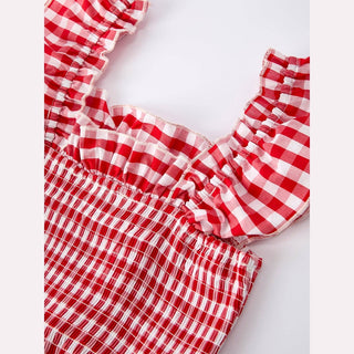 Rylee Faith Designs Red Plaid Sleeveless Mommy & Me Dress
