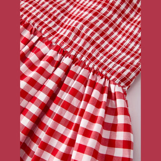 Rylee Faith Designs Red Plaid Sleeveless Mommy & Me Dress