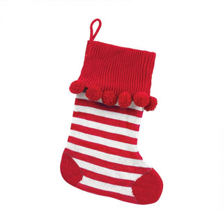 Viv&Lou Stocking Red Stripe Pom Pom Stocking